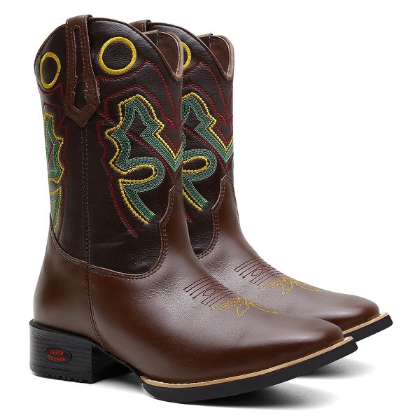 BOTA TEXANA COUNTRY MASCULINA BORDADA - LINHA ECO 