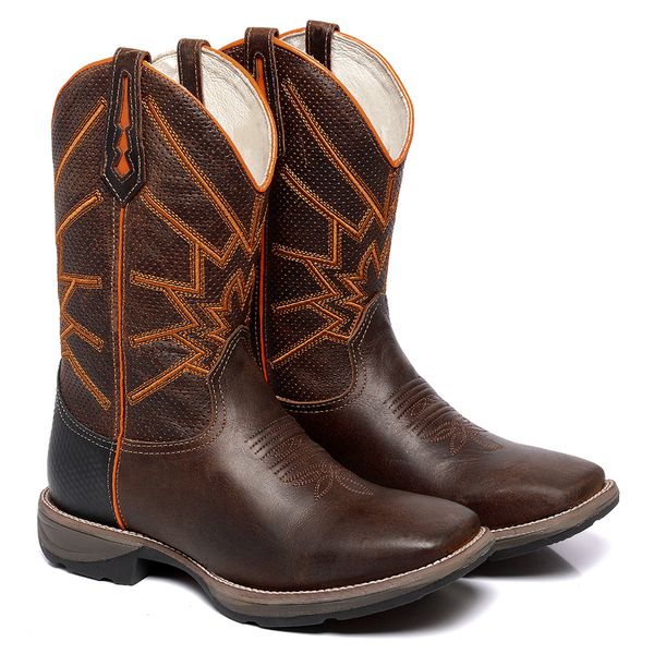 BOTA TEXANA MASCULINA LARANJA 