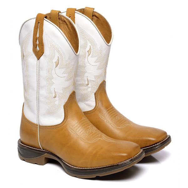 Bota Texana Masculina Sola Jump Cano Branco Fb Francaboots