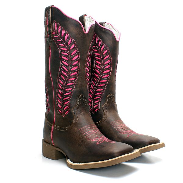 BOTA TEXANA HOOPER FEMININA LASER PINK FB136