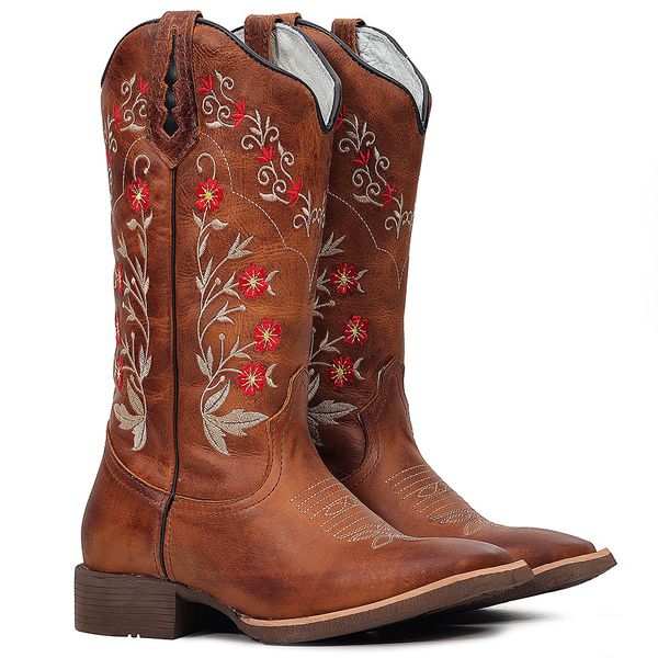 BOTA TEXANA FRANCA BOOTS BORDADA FLORAL HOPPER