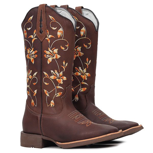 BOTA TEXANA FRANCA BOOTS BORDADA FLORAL HOPPER 