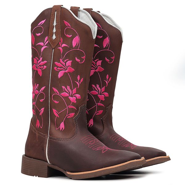 BOTA TEXANA FRANCA BOOTS BORDADA FLORAL HOPPER