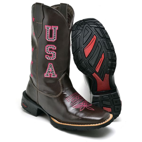 BOTA TEXANA COUNTRY FEMININA BORDADA USA - LINHA ECO