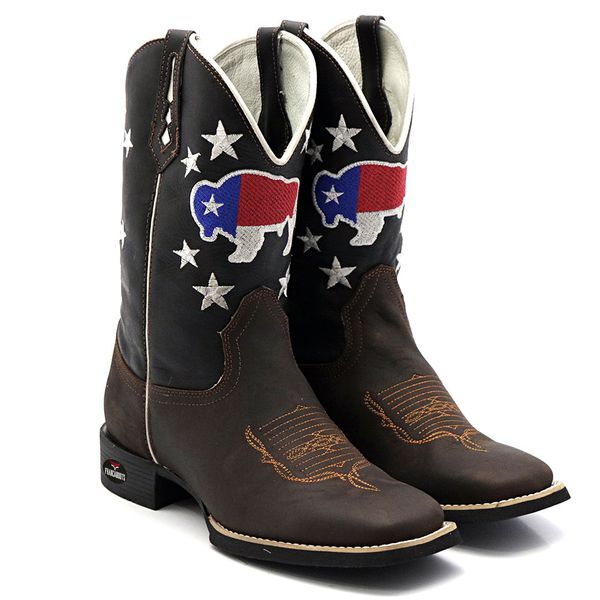 BOTA TEXANA BICO QUADRADO USA PRETA FRANCA BOOTS