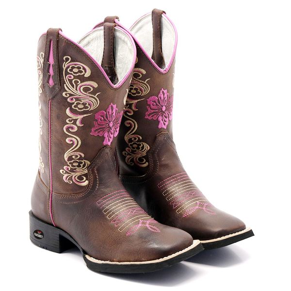 BOTA TEXANA FEMININA BICO QUADRADO - FLORAL FRANCA BOOTS