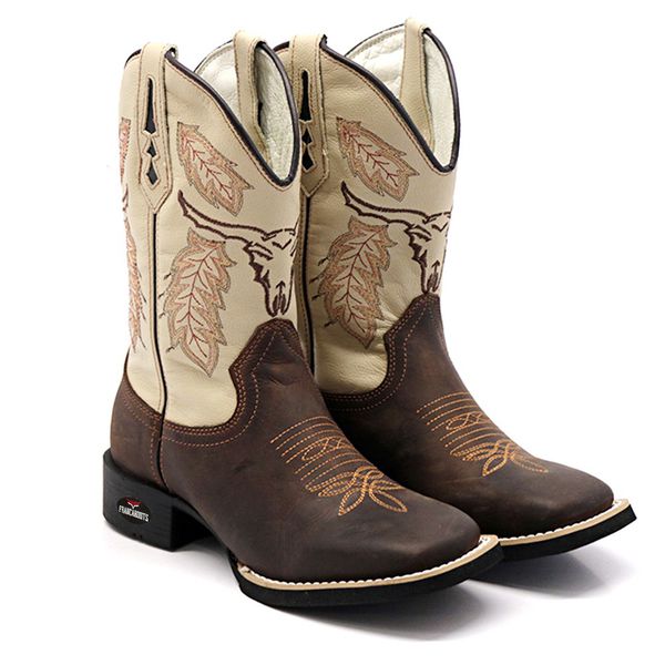 BOTA TEXANA BICO QUADRADO COURO LEGITIMO - FRANCA BOOTS 