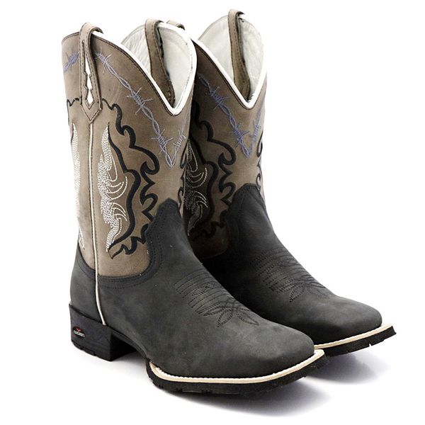 BOTA TEXANA BICO QUADRADO ARAME COURO LEGITIMO - FRANCA BOOTS 