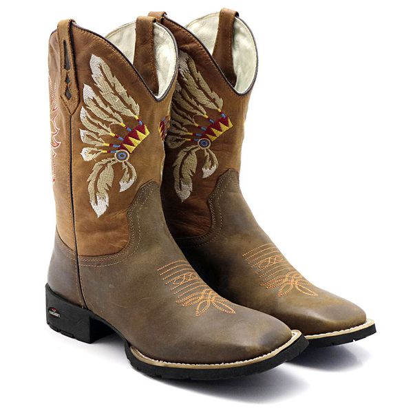 BOTA TEXANA BICO QUADRADO ÍNDIO - FRANCA BOOTS 