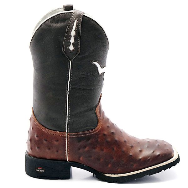 BOTA TEXANA BICO QUADRADO REPLICA AVESTRUZ BOI FRANCABOOTS