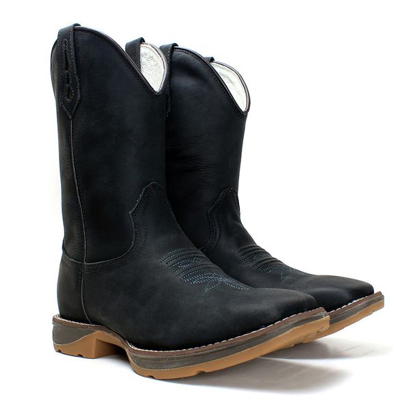 BOTA TEXANA MASCULINA SOLA JUMP PRETA FB