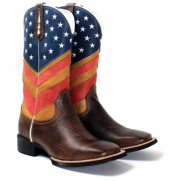 BOTA TEXANA BORDADA CANO ALTO MASCULINA USA FB59