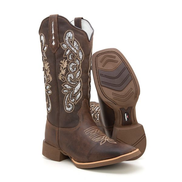BOTA TEXANA HOOPER FEMININA COM RECORTES A LASER FB64
