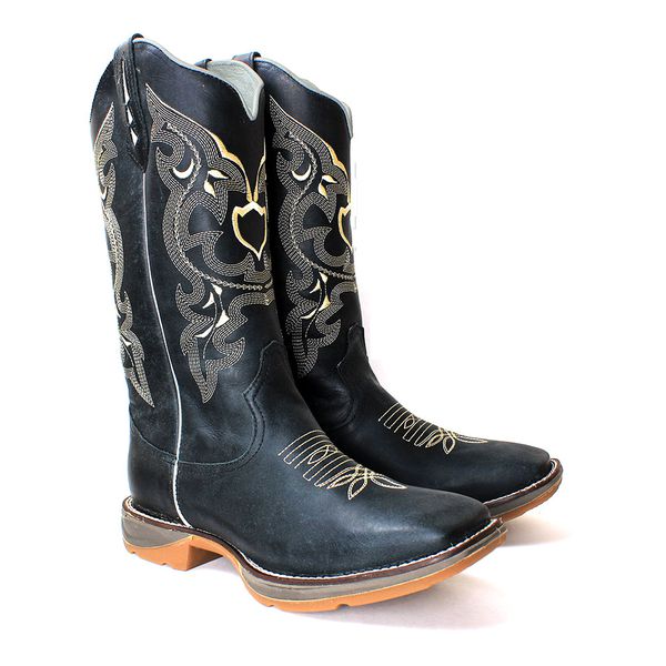 BOTA TEXANA FEMININA COM SOLA JUMP BORDADA FB22300 FRANCA BOOTS 