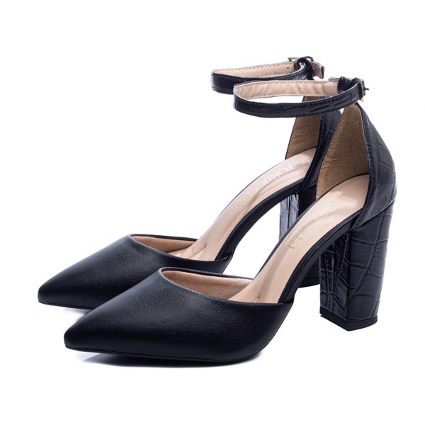 Sapato Scarpin Salto Quadrado Preto Franca Sapatos Sapatos em