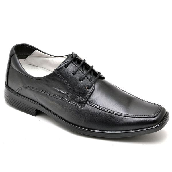 Sapato Casual Conforto Couro de Carneiro Preto 015