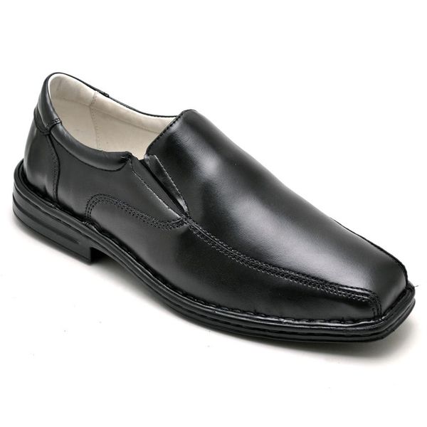 Sapato Casual Conforto Couro de Carneiro Preto 1010