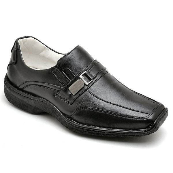 Sapato Casual Conforto Couro de Carneiro Preto 2016