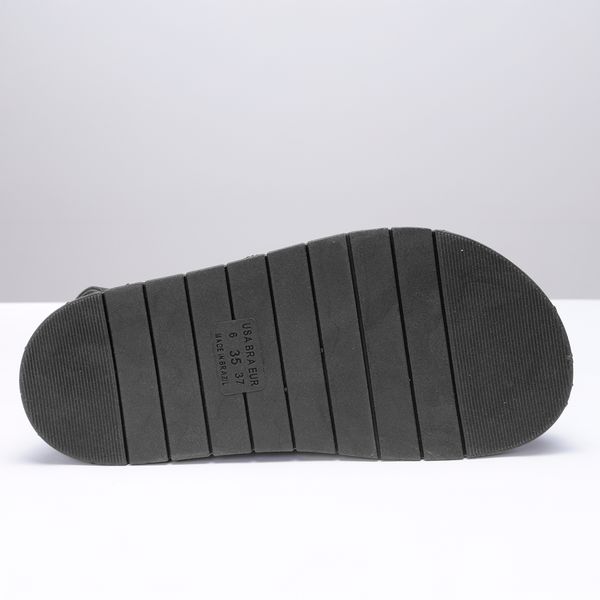 Sandália Grega Flatform Feminina Pedraria - Preto