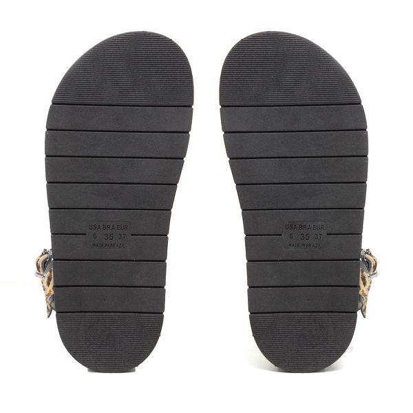 Sandália Feminina Plataforma Flatform Animal Print - Onça 