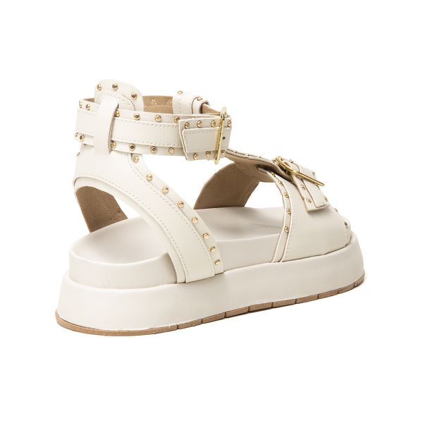 Sandália Feminina Plataforma Flatform Taxas - Off White