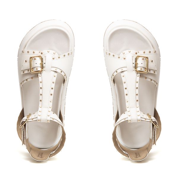 Sandália Feminina Plataforma Flatform Taxas - Off White