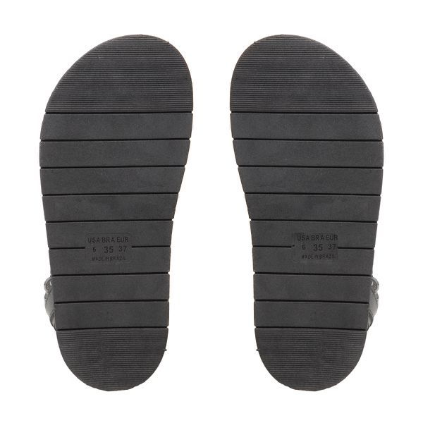 Sandália Feminina Plataforma Flatform Taxas - Preto