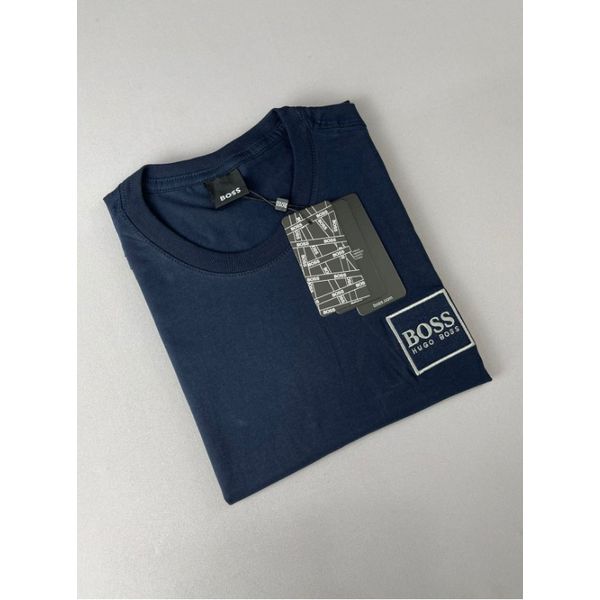 T-SHIRT PERUANA HUGO BOSS,COTTON COM ELASTANO,APLIQUE BOSS