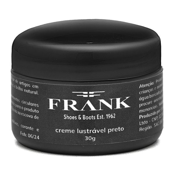 Frank Shoe Care - Creme Lustrável Preto - Frank Shoes 