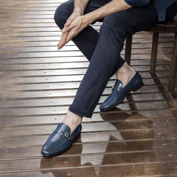 Mocassim azul best sale