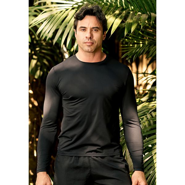 Blusa de Proteção UV Adulto Frelith Masculina - PRETO