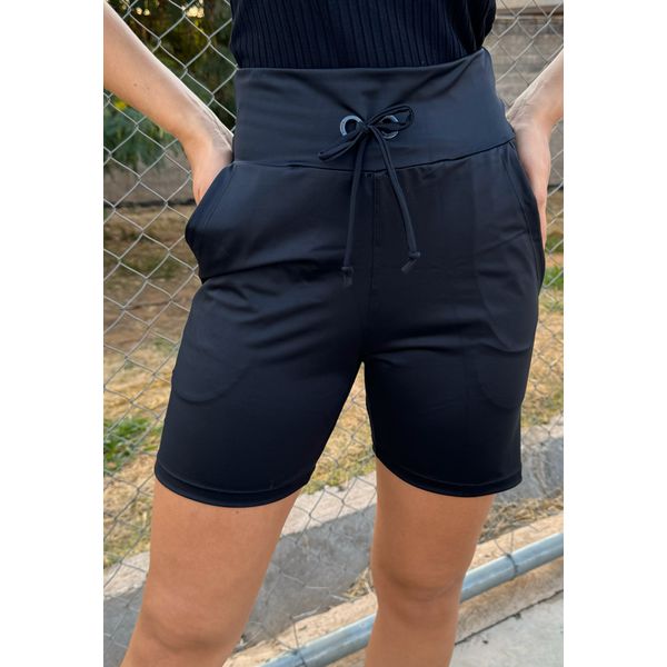 Short Jogger Frelith Atlanta Ilhós em Microfibra - PRETO