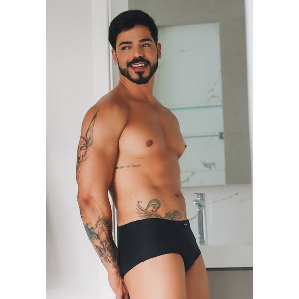 Slip Frelith Trabalhada Lisa - PRETO