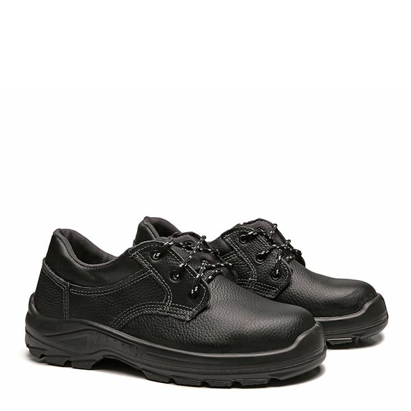 SAPATO PRETO AMARRAR COURO FLOR BICO PLASTICO PU B... - FUJIWARA