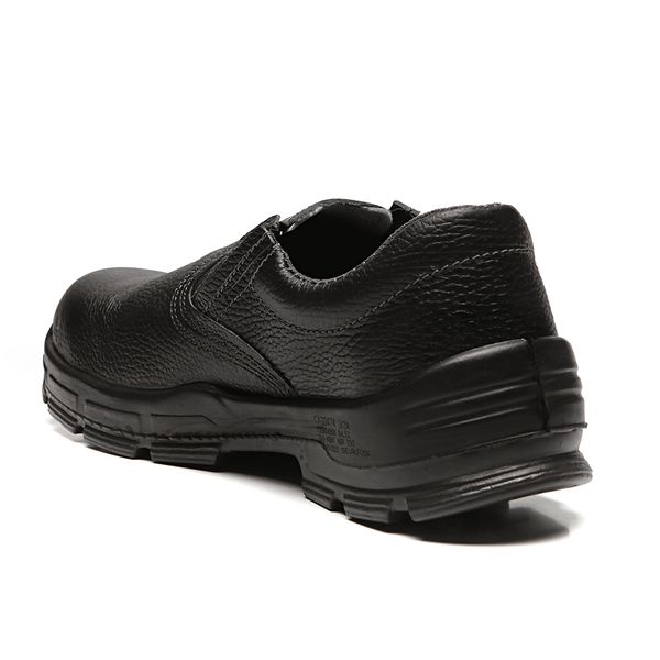 SAPATO PRETO ELASTICO COURO BICO ACO PU BIDENSIDADE FUJIWARA