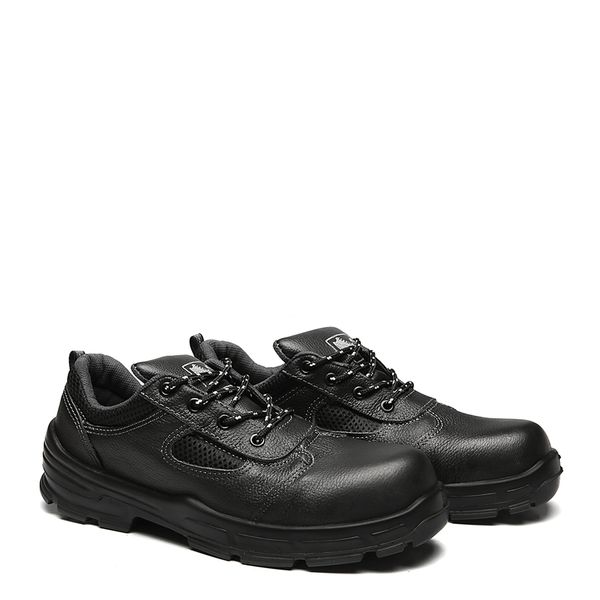 TENIS PRETO AMARRAR COURO FLOR BICO COMPOSITE PU B... - FUJIWARA