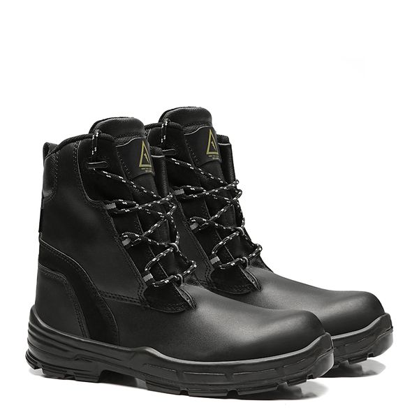 BOTA COLUMBUS PRETA AMARRAR COURO LISO BICO COMPOS... - FUJIWARA