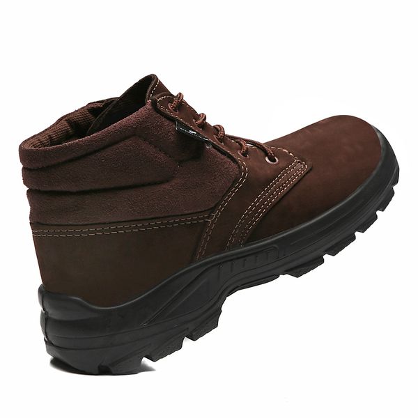 BOTINA MARROM CAFÉ AMARRAR NOBUCK BICO PLASTICO PU BIDENSIDADE