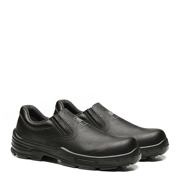 SAPATO PRETO ELASTICO COURO BICO COMPOSITE PU BIDE... - FUJIWARA