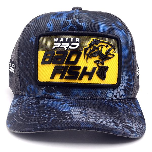 Boné Bad Fish Esporte Pesca Bordado Water Pro Azul