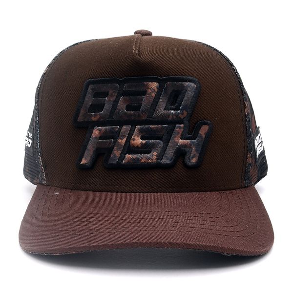 Boné Bad Fish Esporte Pesca Bordado Marrom