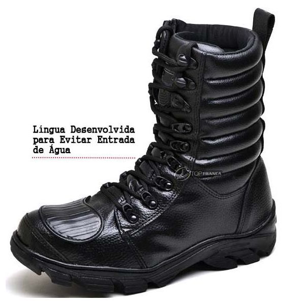 Bota Coturno Militar Motociclista Fulgore Preta