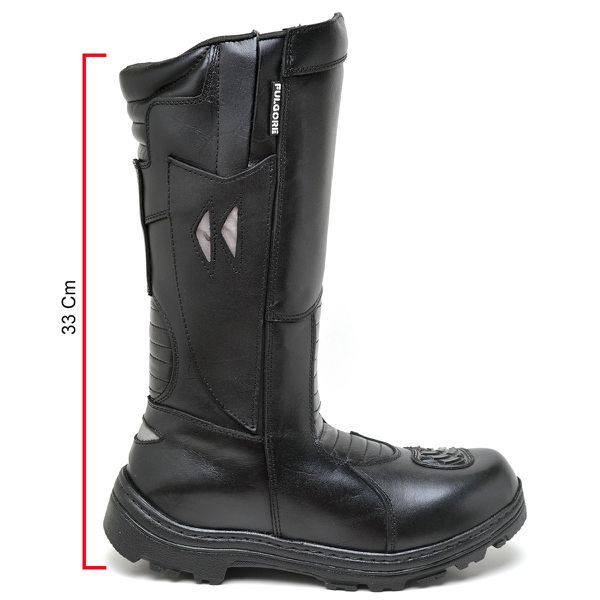 Bota Coturno Fulgore Militar Motociclista Samu Bombeiro Preto