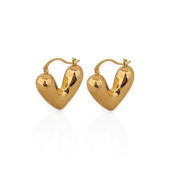 BRINCO FOLHEADO A OURO 18K CORAÇÃO ORGANIC - DOURADO