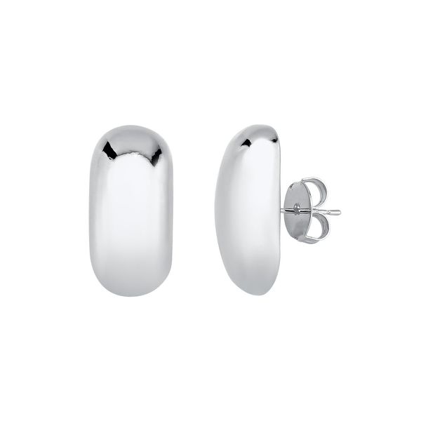 BRINCO RETANGULAR LISO - RODIO BRANCO