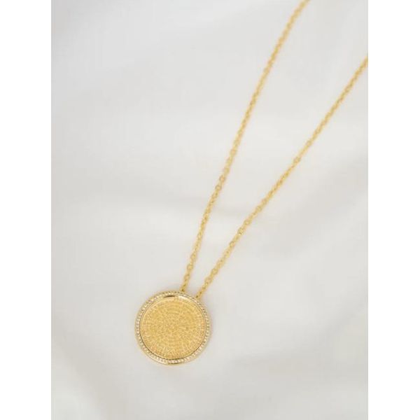 COLAR LONGO SEMIJOIA MEDALHA PAI NOSSO CRAVEJADO