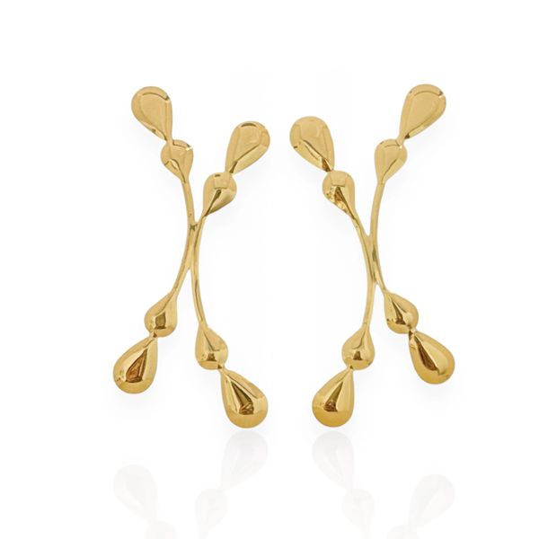 BRINCO FOLHEADO A OURO 18K ORGANICO LONGO