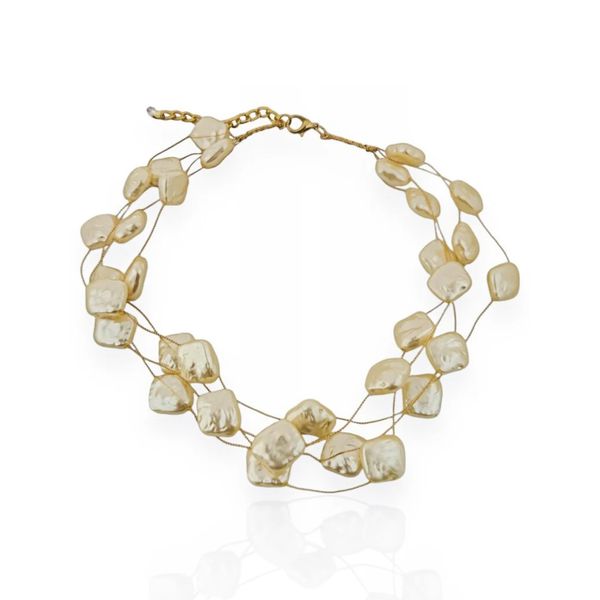 CHOKER FOLHEADO A OURO 18K PEDRAS NATURAIS 