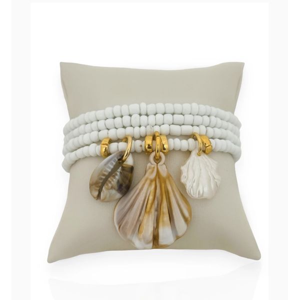 PULSEIRA MIÇANGA/PEROLAS/CONCHAS BRANCO