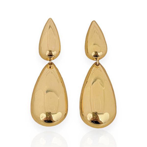 BRINCO FOLHEADO A OURO 18K GOTAS LONGAS